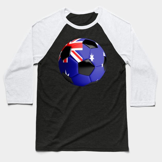 Australia Flag Soccer Ball Baseball T-Shirt by reapolo